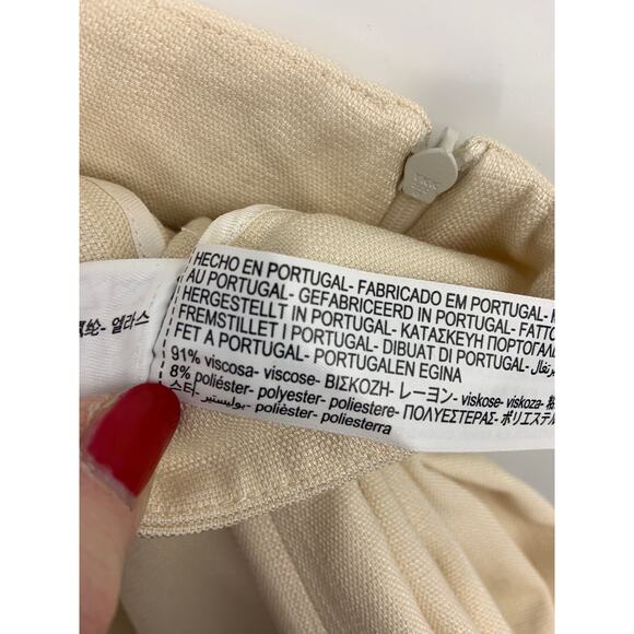 Massimo Dutti Cream Wide Leg Lined Technical Trousers Size 2 NWT - Picture 9 of 13